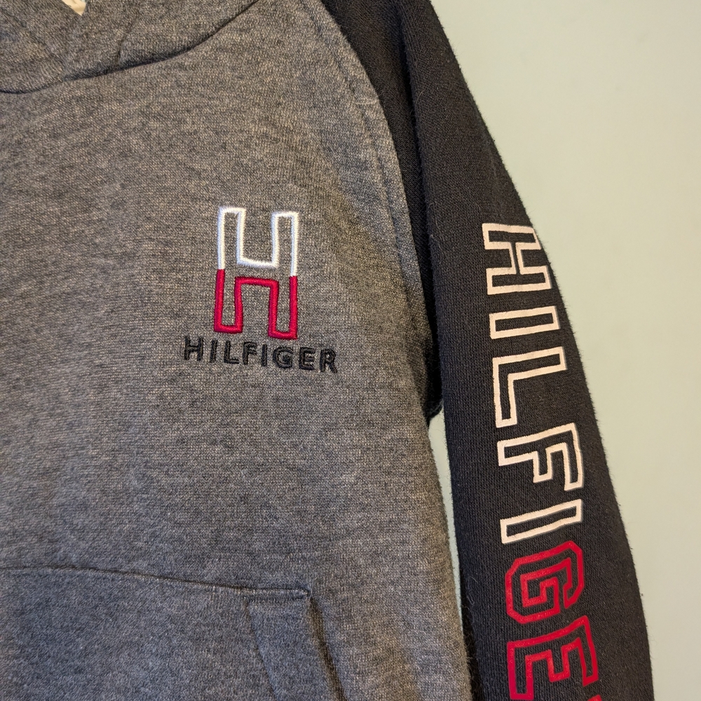 Tommy Hilfiger Gray and Black Men's Sweater